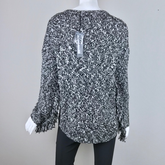 {Michael Stars} Fringe-Sleeve Wool-Blend Pullover - Picture 7 of 8